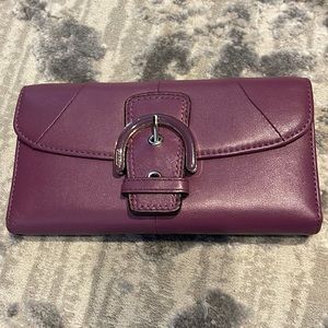 Coach leather wallet with check book holder